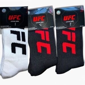 🌻NEW w/tags UFC Crew Socks | Bundle of 9 TOTAL (6 black + 3 white) One Size